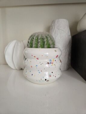Mudwitch Ceramic Cake Speckled Planter Chubby Trippy Vase Cup Jumbo Planter